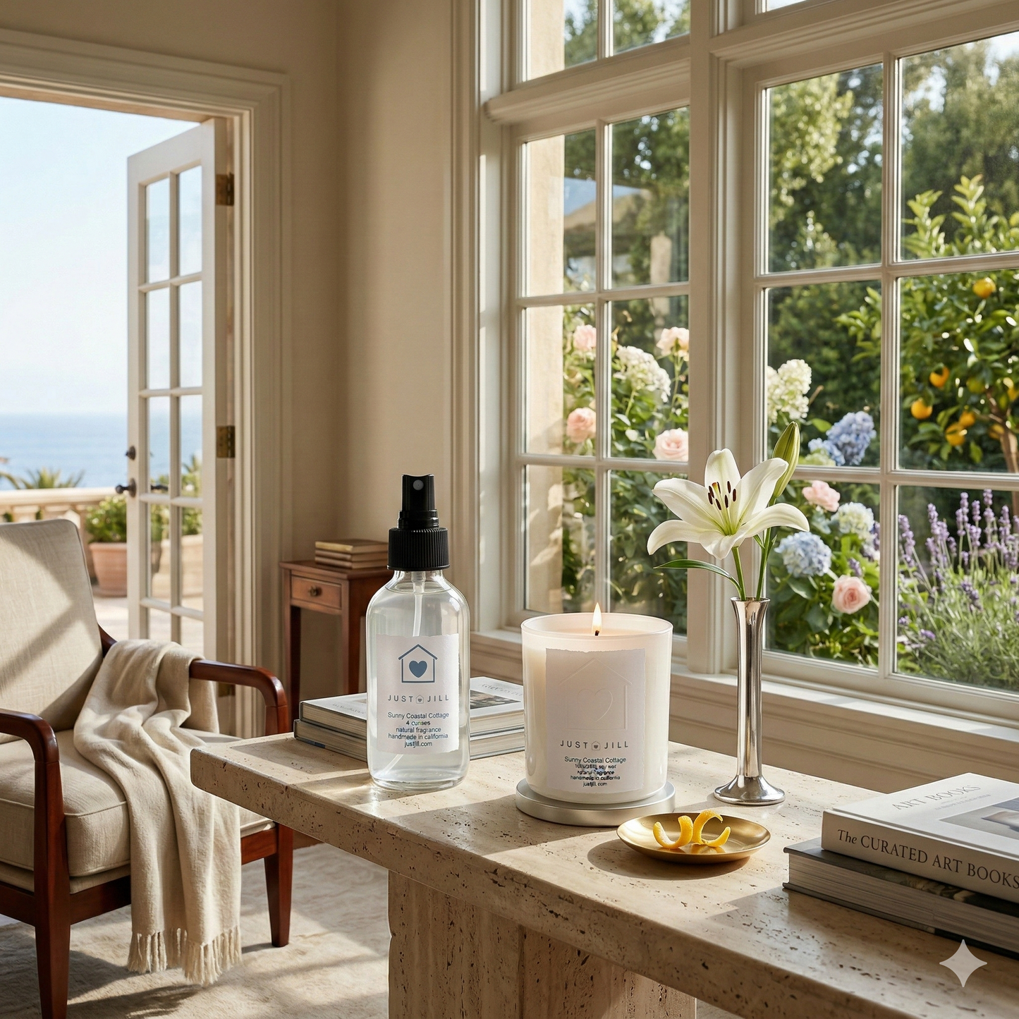 Just Jill Sunny Coastal Cottage Scented Candle & Room Spray Gift Set