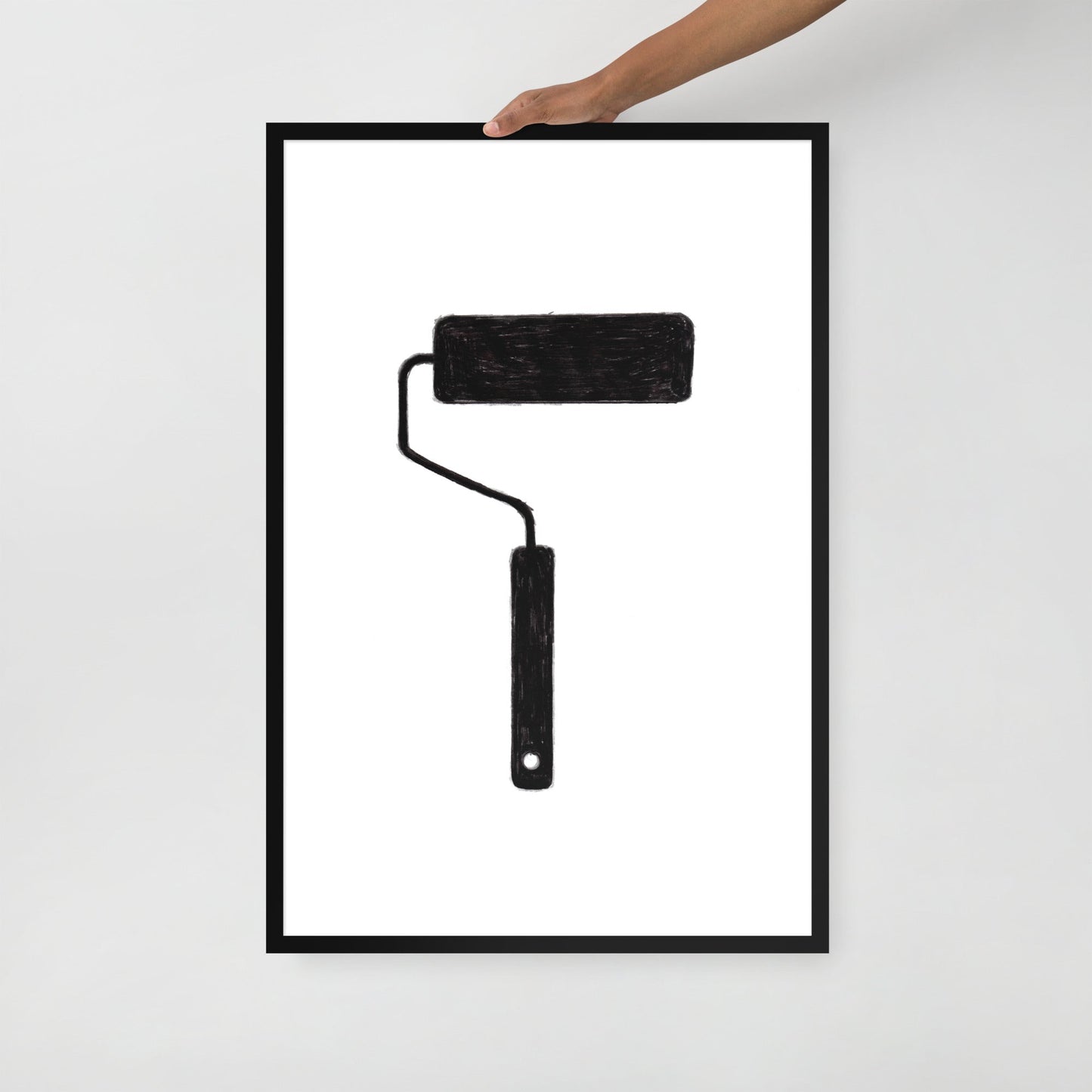 Ink Drawing Framed Print, Paint Roller - angelo:HOME -