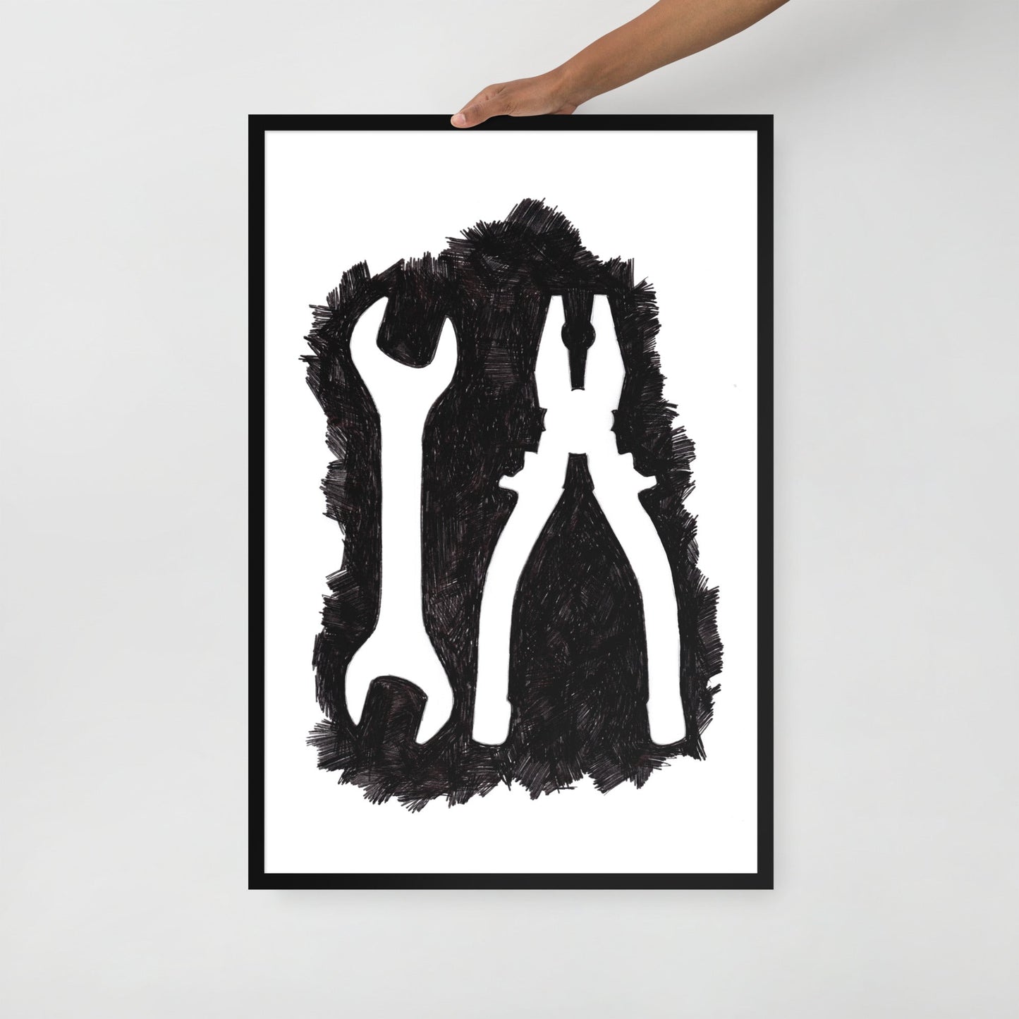 Ink Drawing Framed Print, Tools - angelo:HOME -