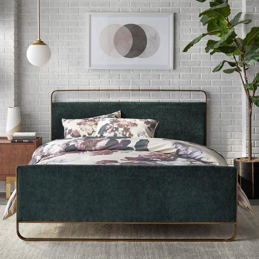 angelo:HOME Upholstered Queen Bed Frame - Doreen - Green