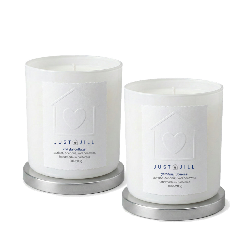 Just Jill Sunny Coastal Cottage and Gardenia Tuberose Scented Candles (2 pack)