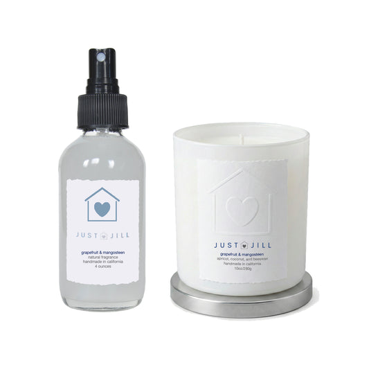 Just Jill Grapefruit Mangosteen Scented Candle & Room Spray Gift Set