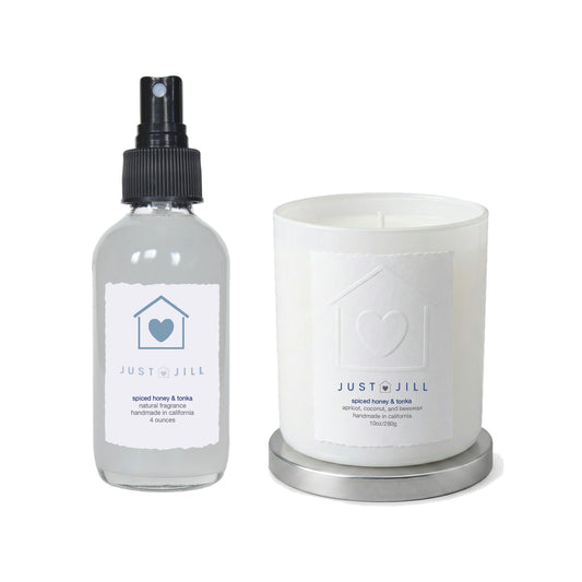 Just Jill Spiced Honey & Tonka Scented Candle & Room Spray Gift Set