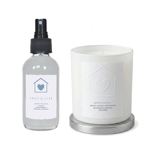 Just Jill Gardenia Tuberose Candle & Room Spray Gift Set
