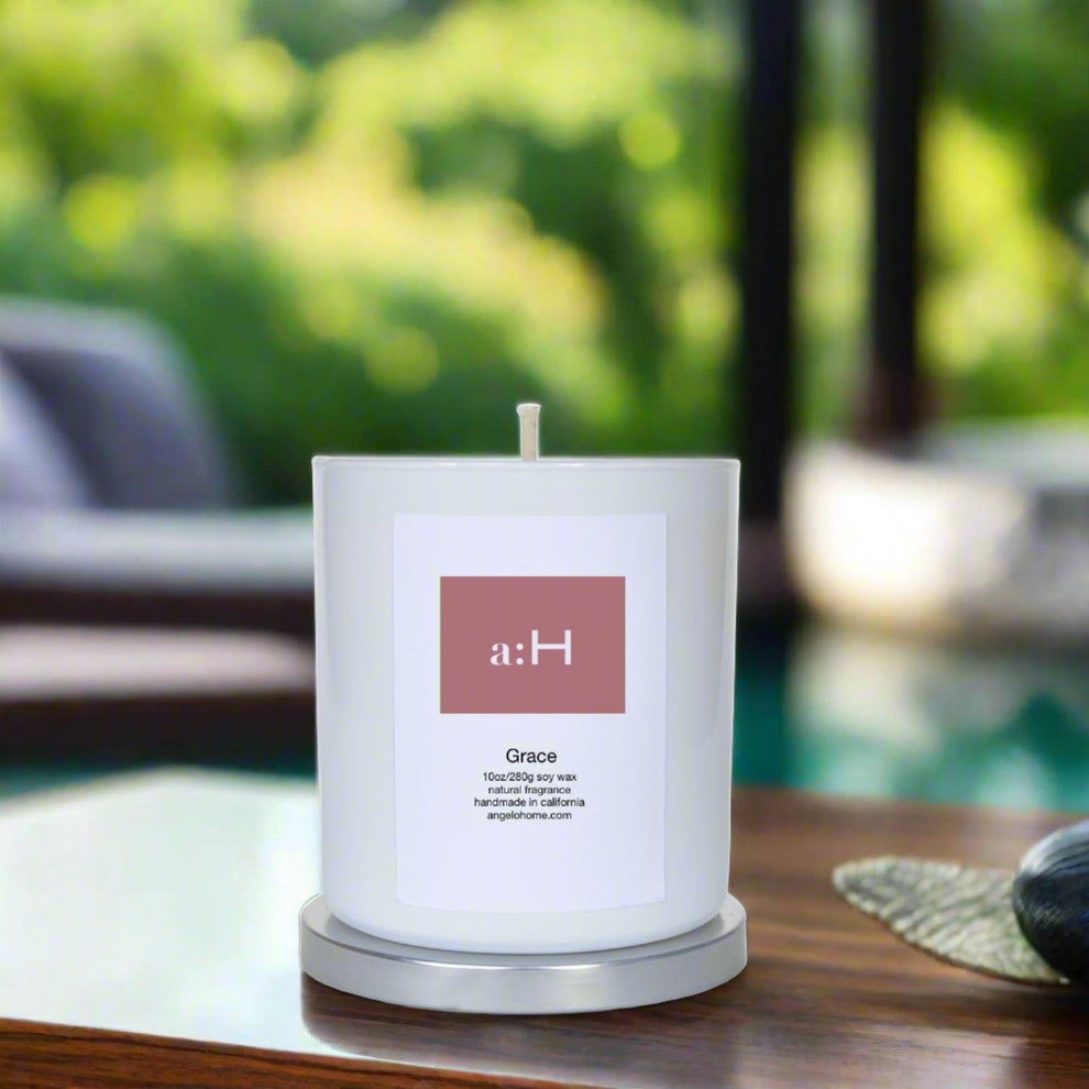 Grace Luxury Candle & Home Fragrance | Apricot Wax Candle – angelo:HOME