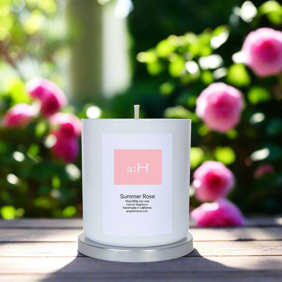 Summer Rose Luxury Candle & Home Fragrance | Apricot Wax Candle ...