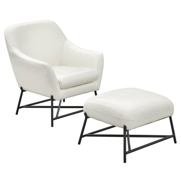 angelo:HOME Arm Chair & Ottoman Set - Corin (white) - angelo:HOME - Arm Chairs