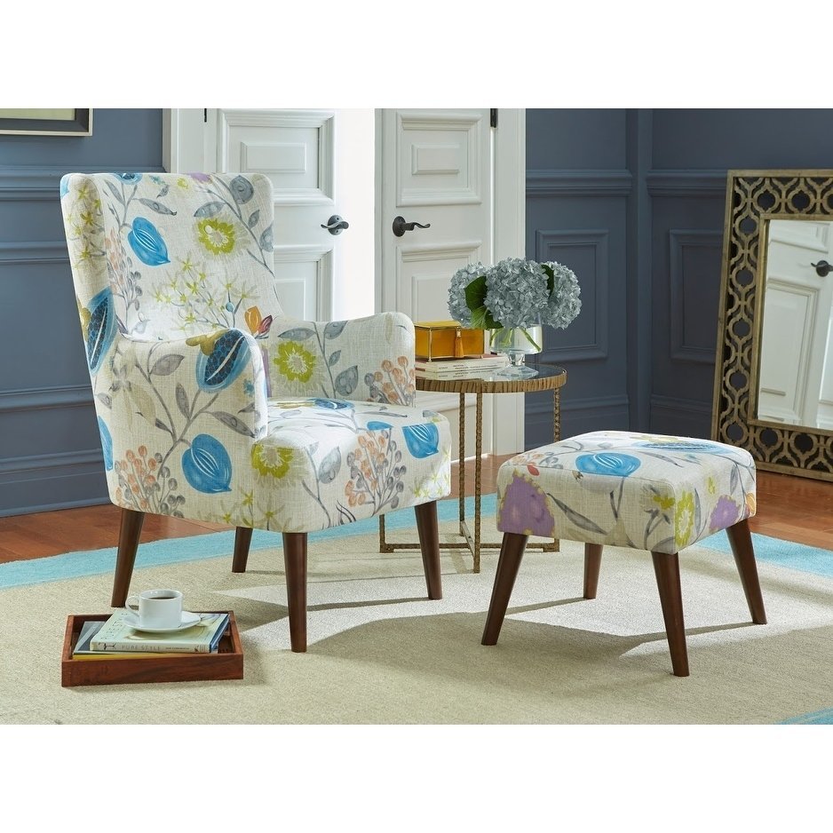 angelo:HOME Arm Chair & Ottoman Set - Jane (floral) - angelo:HOME - Arm Chairs