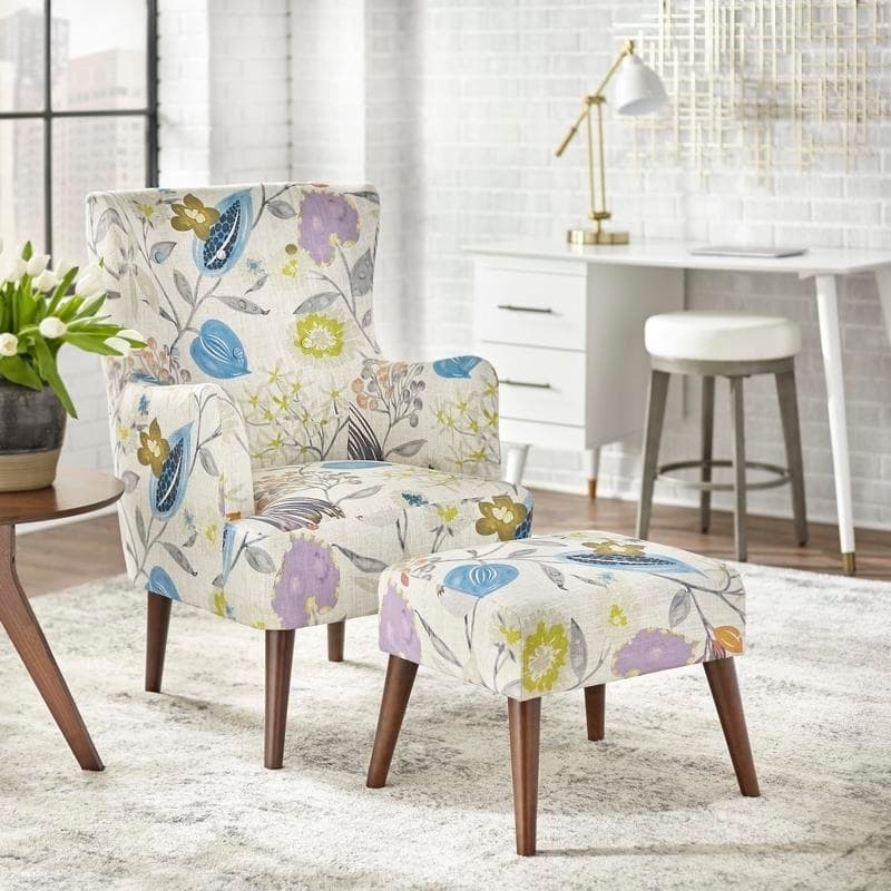 angelo:HOME Arm Chair & Ottoman Set - Jane (floral) - angelo:HOME - Arm Chairs