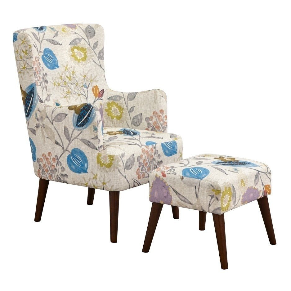 angelo:HOME Arm Chair & Ottoman Set - Jane (floral) - angelo:HOME - Arm Chairs