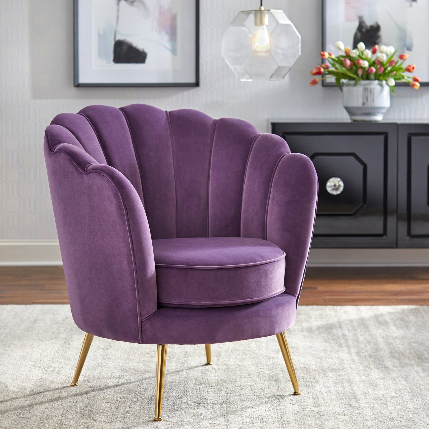 angelo:HOME Arm Chair - Twila in Plum - angelo:HOME - Arm Chairs