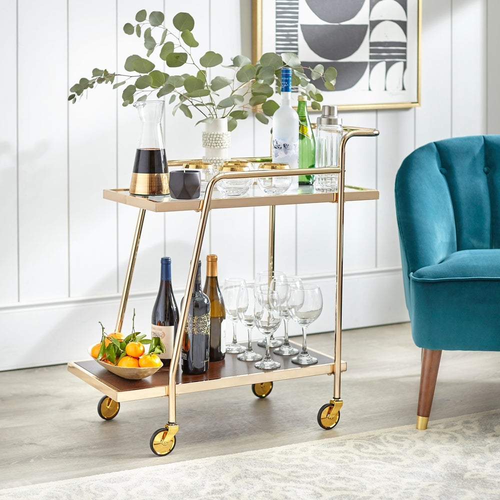 angelo:HOME Bar Cart - Dorset (gold) - angelo:HOME - Tables and Storage