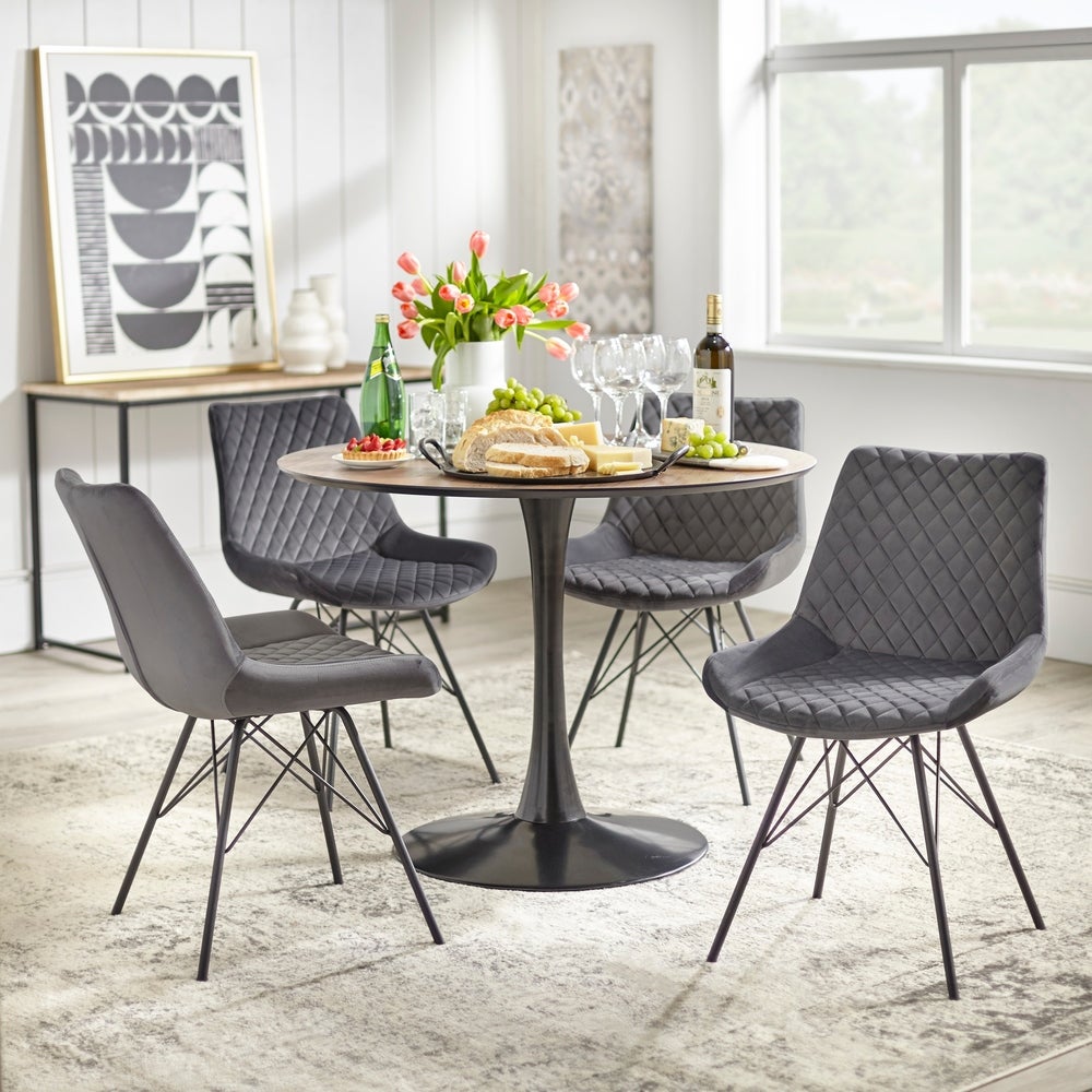 angelo:HOME Dining Chair - Kavitt - set of 2 (grey/walnut/black) - angelo:HOME - Dining Chairs