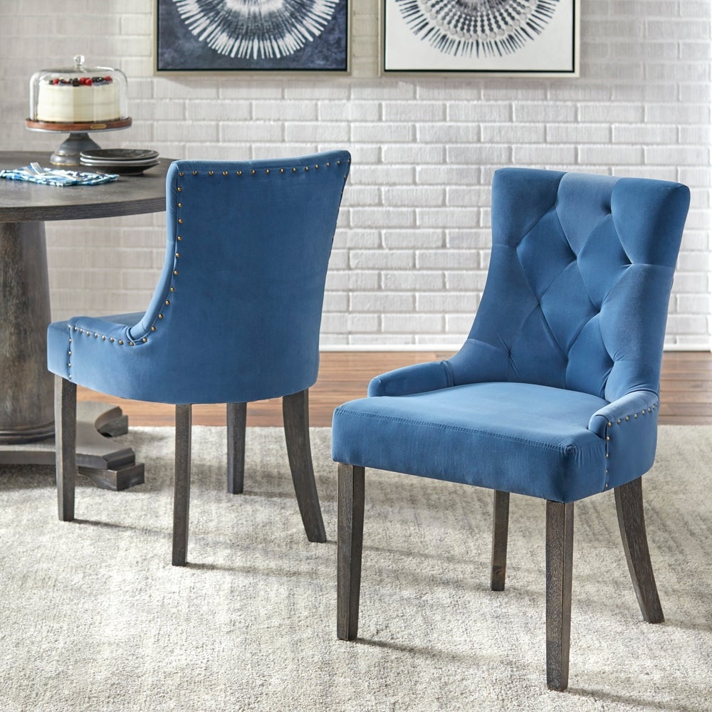 angelo:HOME Dining Chairs - Ariana Upholstered Parsons set of 2 or 4 (blue) - angelo:HOME - Dining Chairs