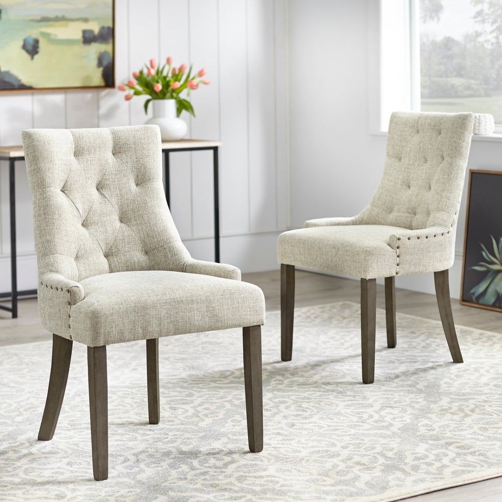 angelo:HOME Dining Chairs - Ariana Upholstered Parsons set of 2 or 4 (light grey) - angelo:HOME - Dining Chairs