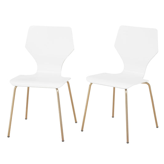 angelo:HOME Dining Chairs - Enna Bentwood/Metal set of 2 (white) - angelo:HOME - Dining Chairs