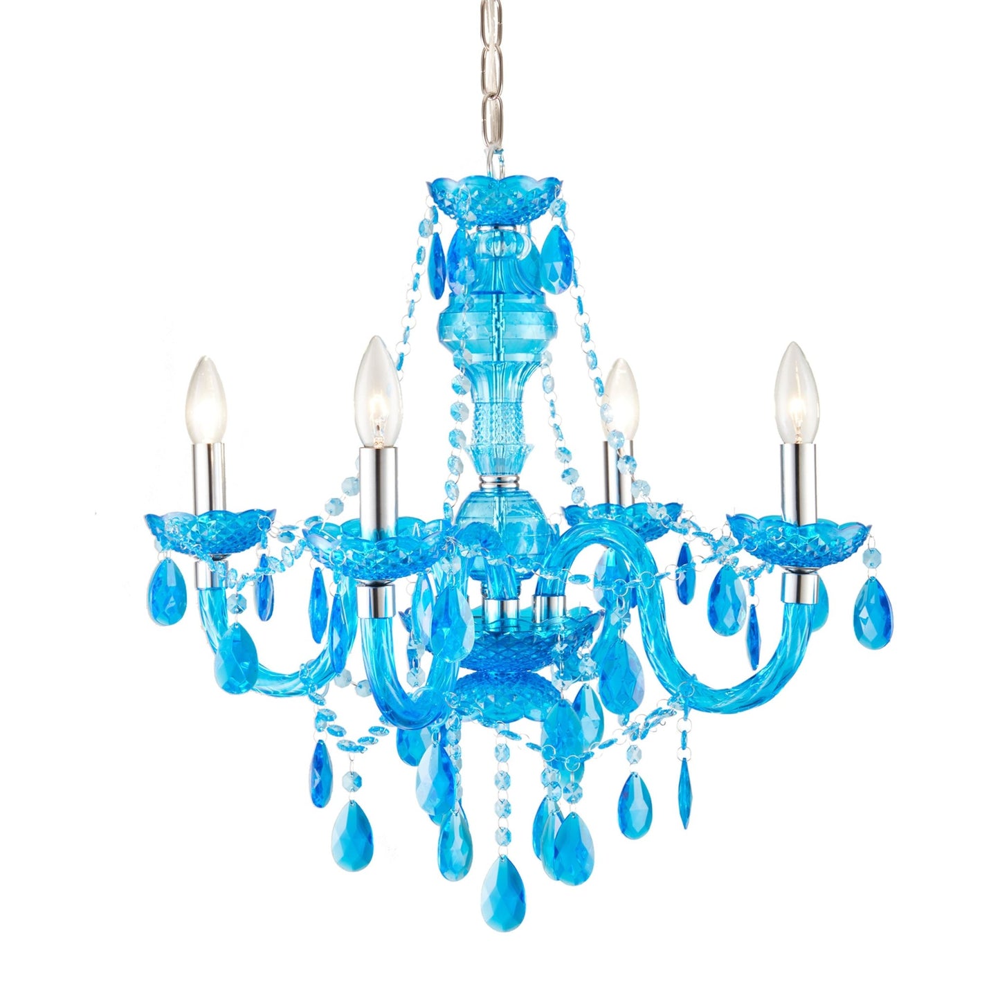 angelo:HOME Fulton Chandelier 4 Light in Candy Blue - angelo:HOME - lighting