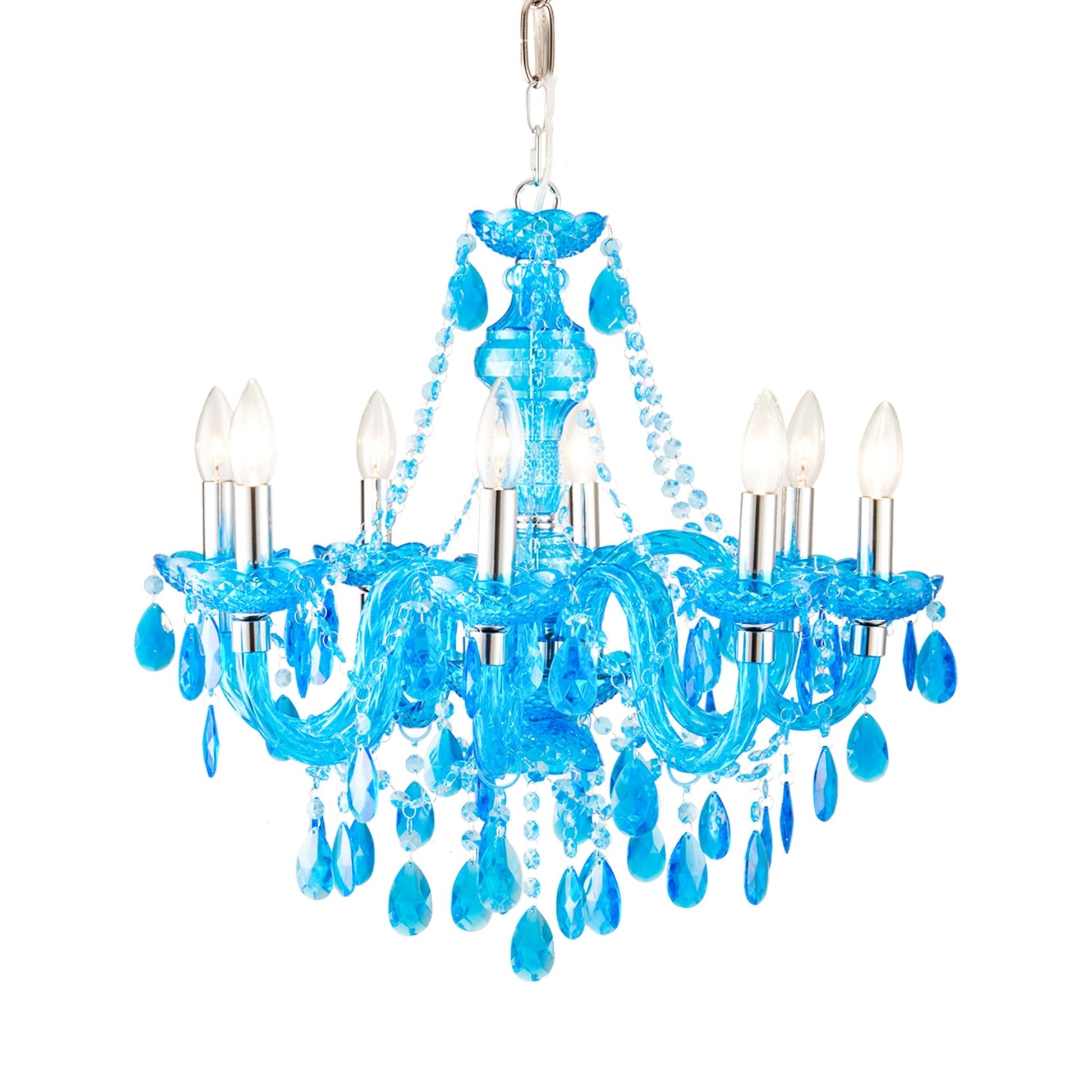 angelo:HOME Fulton Chandelier 8 Light in Candy Blue - angelo:HOME - lighting