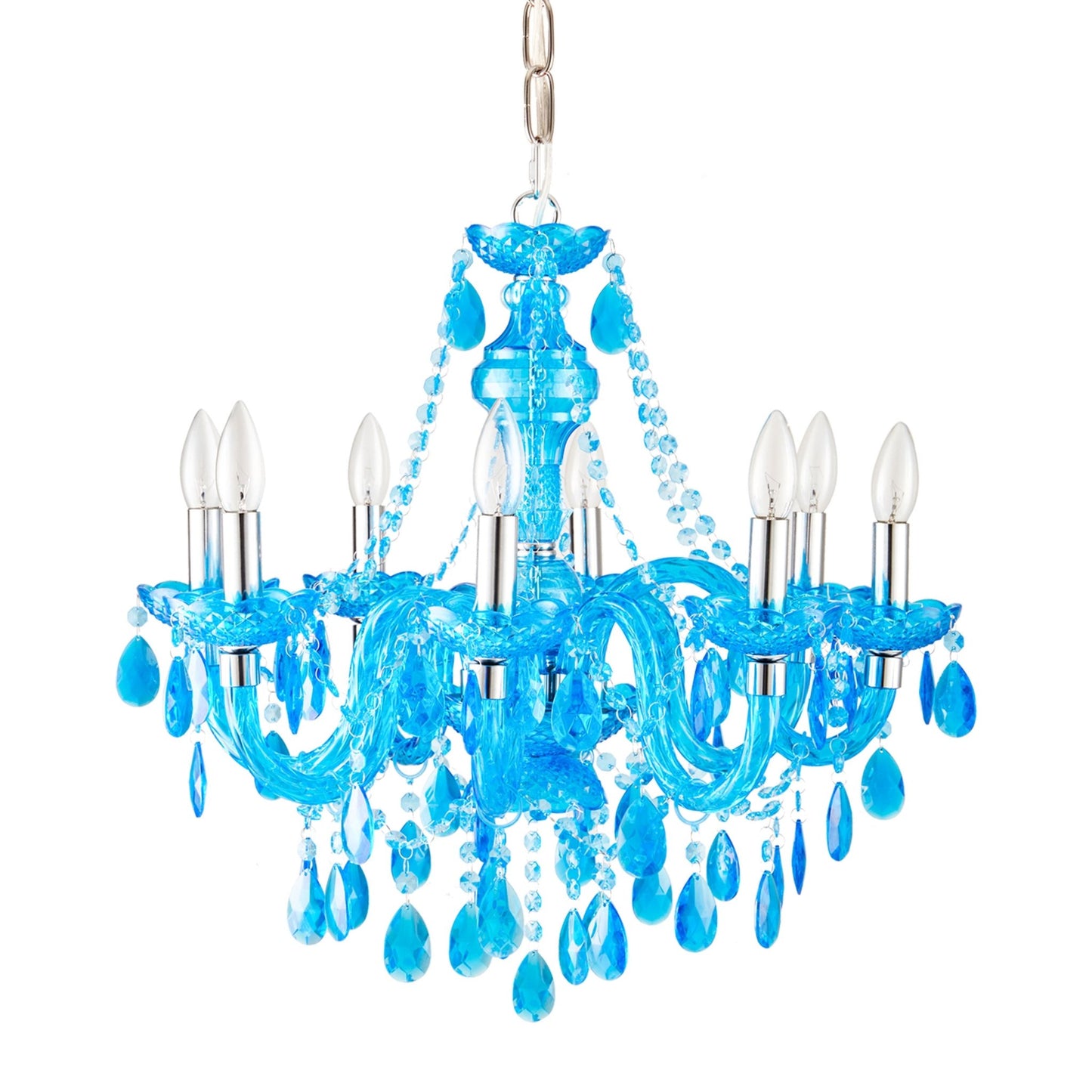 angelo:HOME Fulton Chandelier 8 Light in Candy Blue - angelo:HOME - lighting