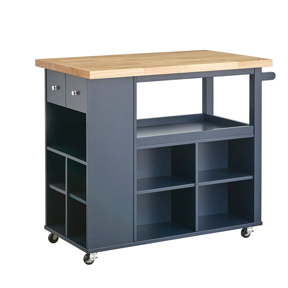 angelo:HOME Kitchen Island/Cart - Boston (Navy) - angelo:HOME - Tables and Storage