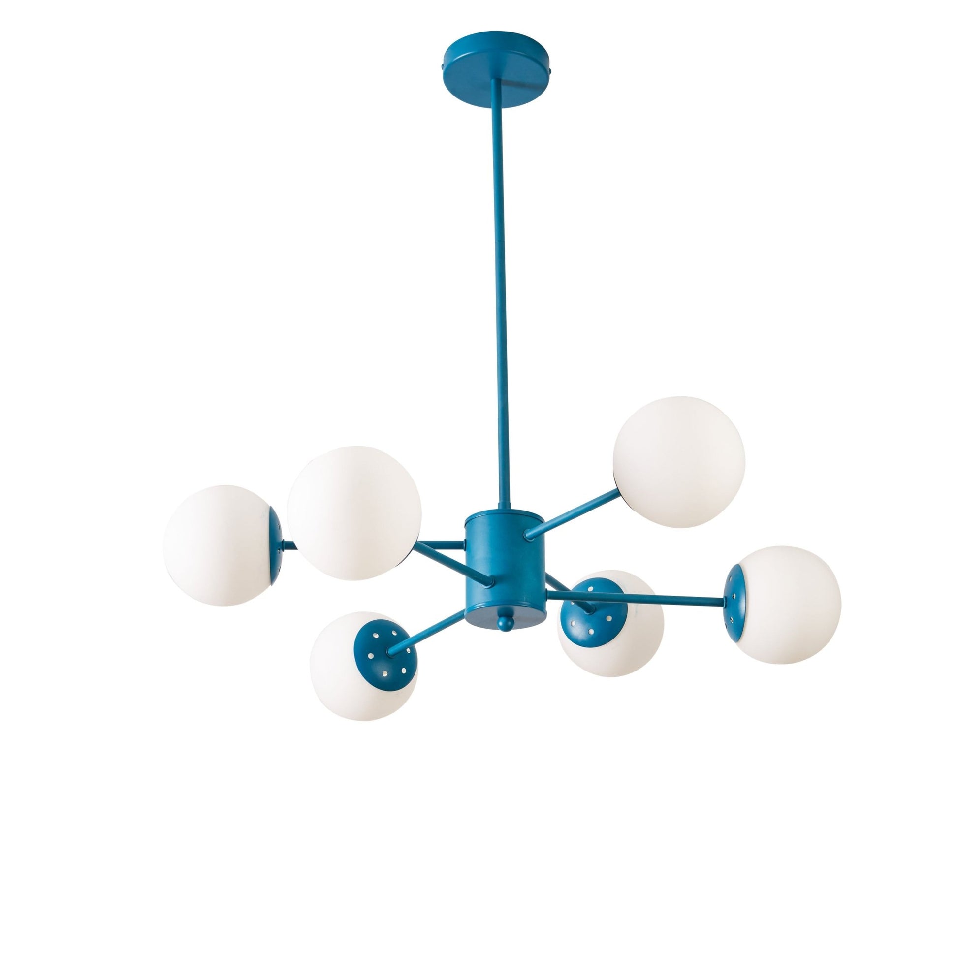 angelo:HOME Lloyd 6 Light Chandelier in Green Blue - angelo:HOME - lighting