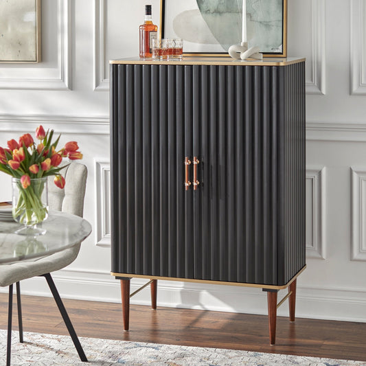 angelo:HOME Minka Scalloped Front Cabinet - Black - angelo:HOME - Tables and Storage