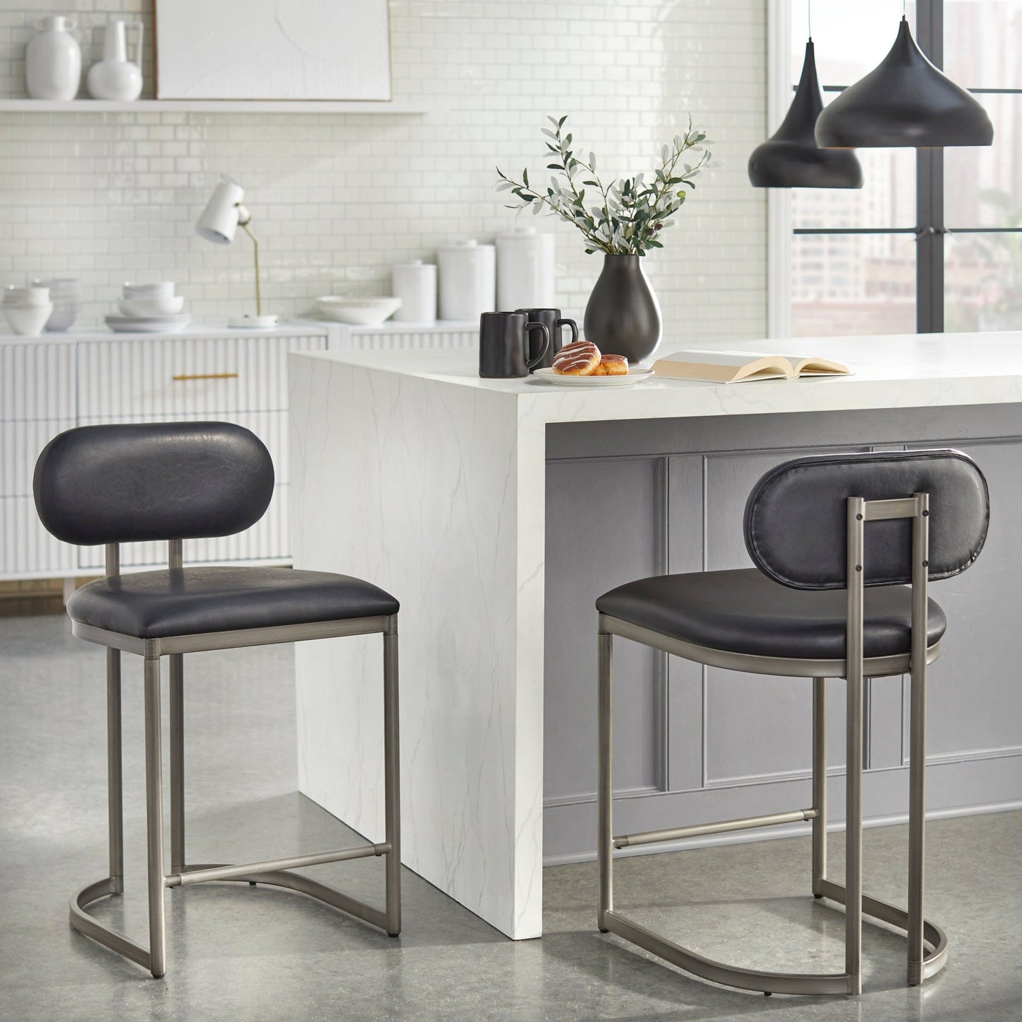 angelo:HOME Perry Stool - set of 2 (black) - angelo:HOME - Dining Chairs