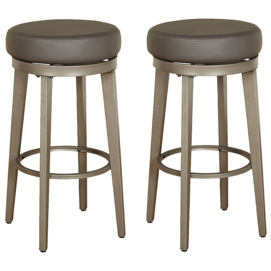 angelo:HOME Swivel Stools - Linden Gun Metal set of 2 (grey) - angelo:HOME - Dining Chairs