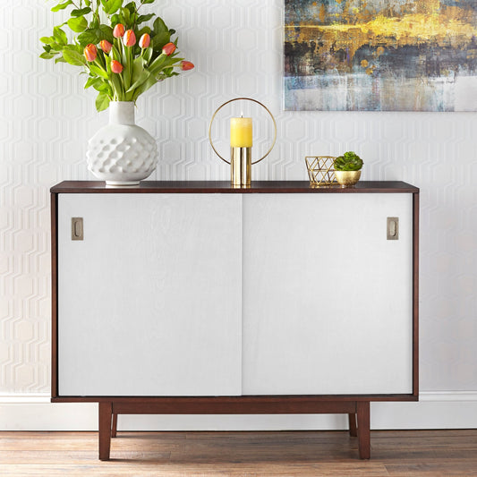 angelo:HOME TV Console/Buffet Cabinet - Menlo (white/walnut) - angelo:HOME - Tables and Storage