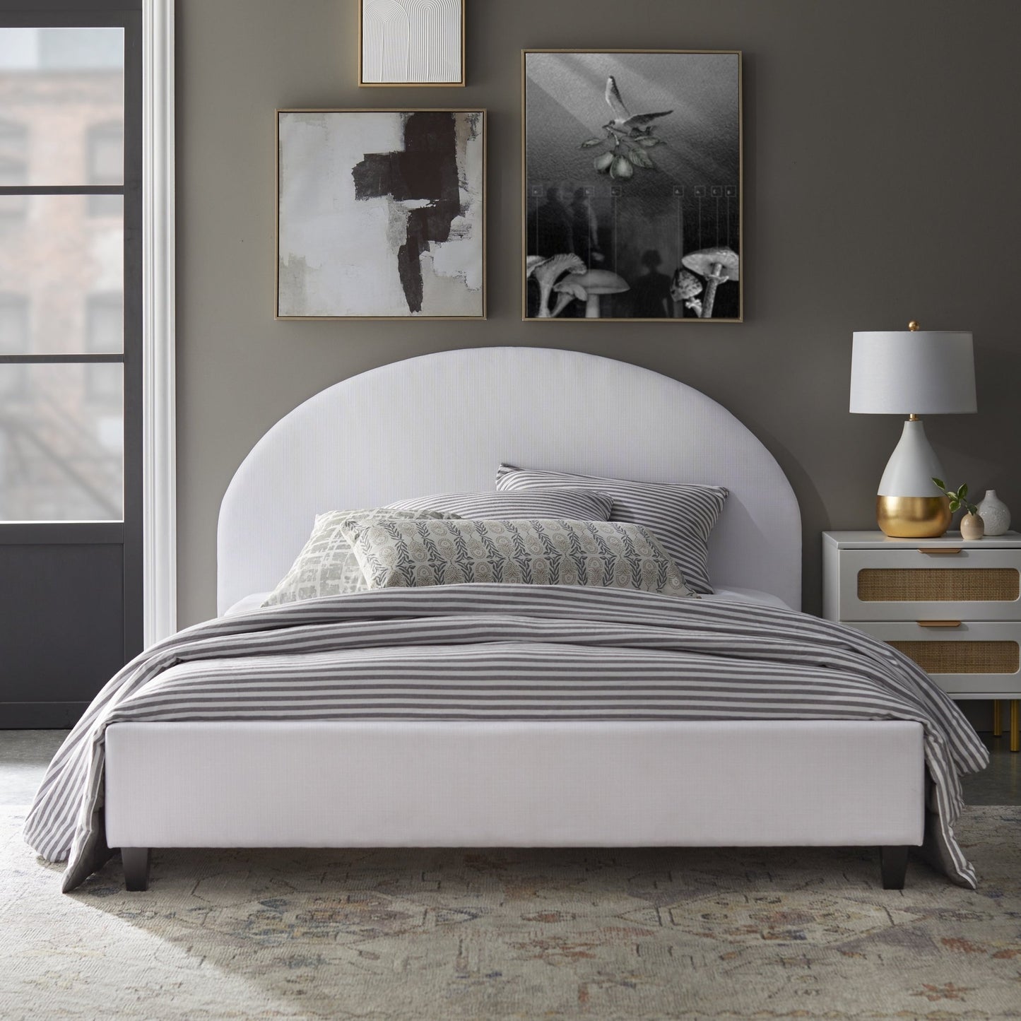 angelo:HOME Upholstered Queen Bed Frame - Ava - White - angelo:HOME - Bed Frame