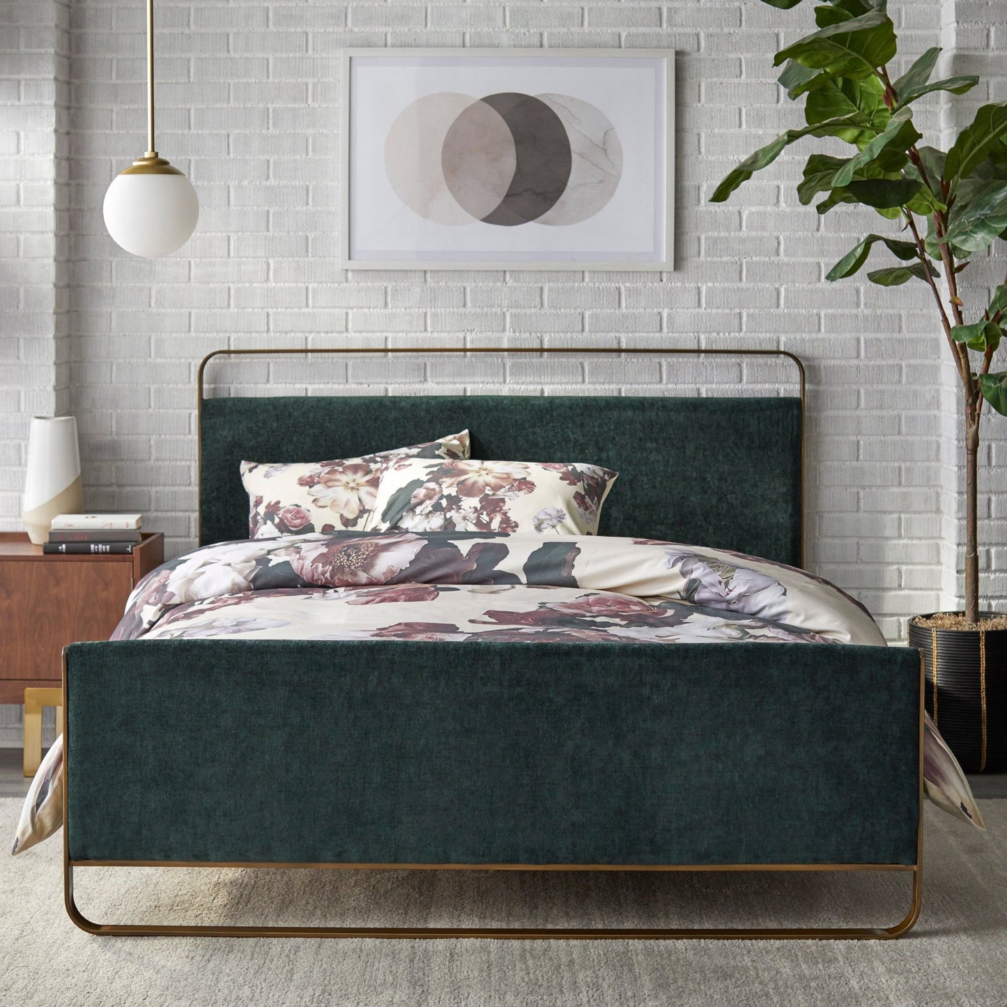 angelo:HOME Upholstered Queen Bed Frame - Doreen - Green - angelo:HOME - Bed Frame