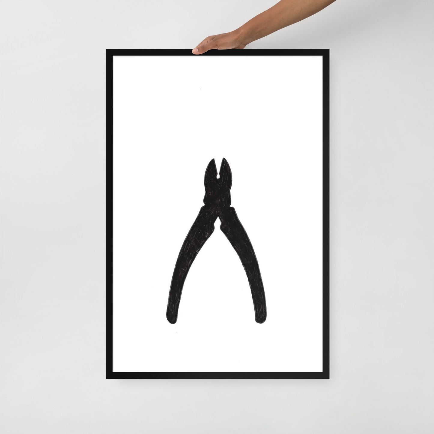 Ink Drawing Framed Print, Pliers - angelo:HOME - 