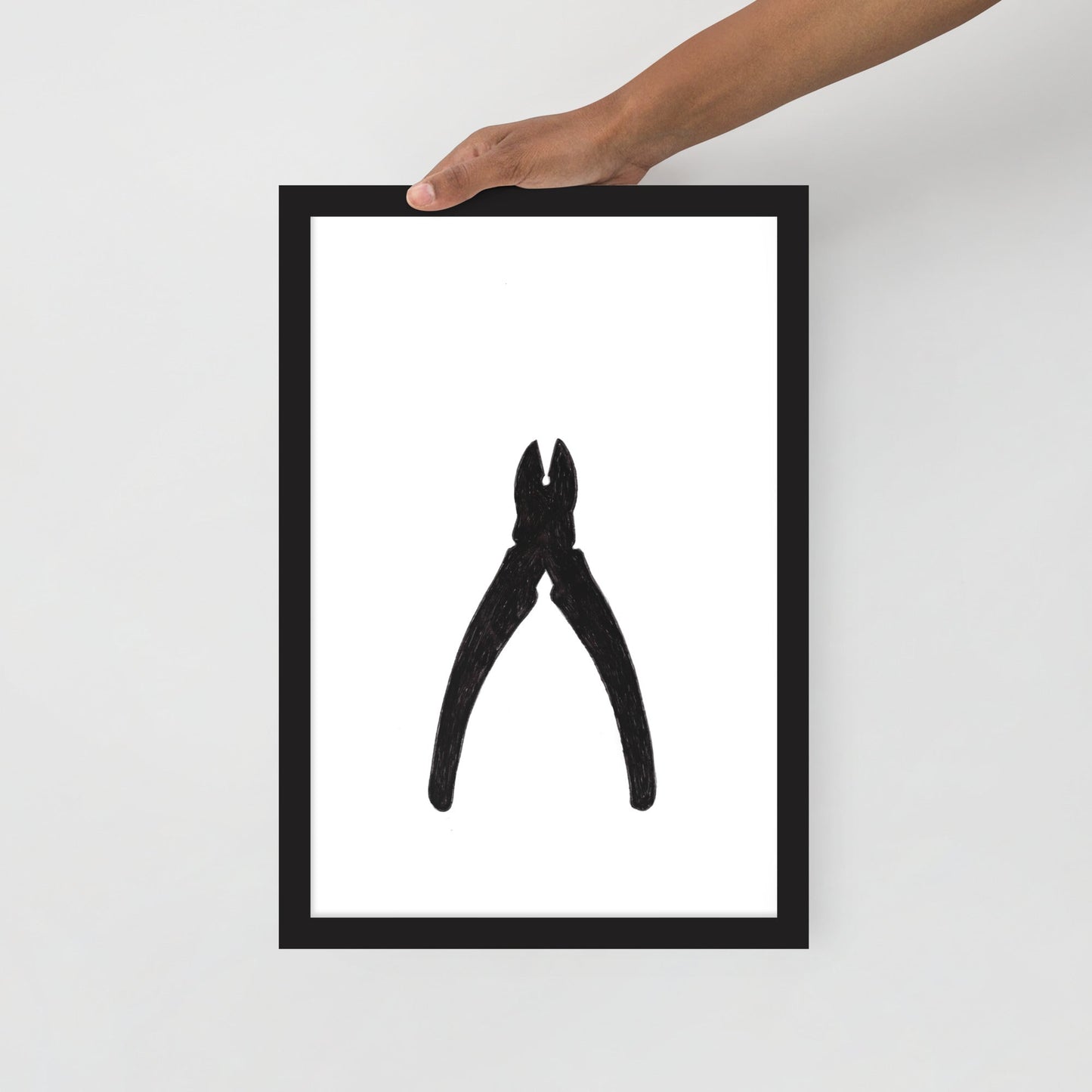 Ink Drawing Framed Print, Pliers - angelo:HOME - 