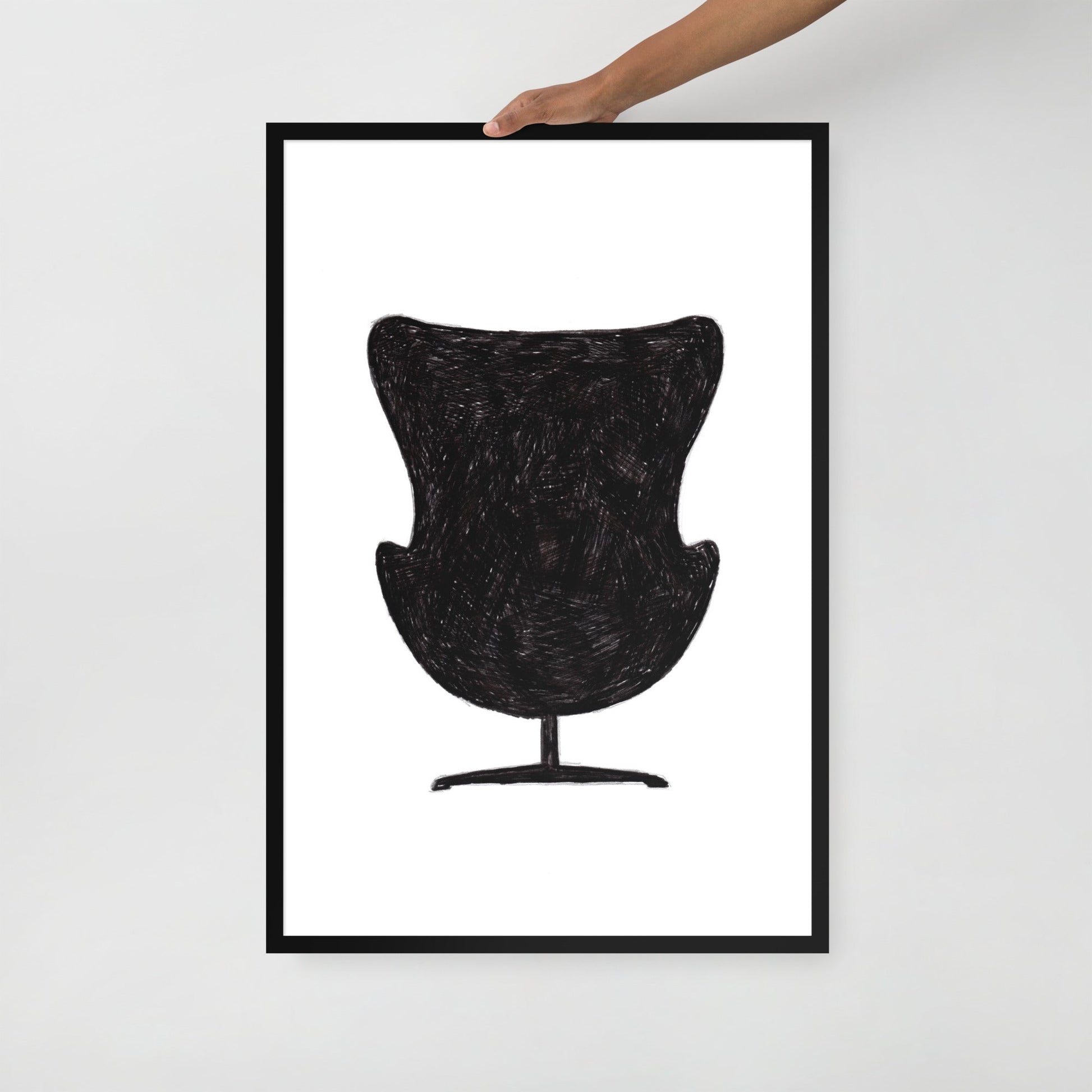 Ink Drawing Framed Print, Upholstered Chair - angelo:HOME - Artwork