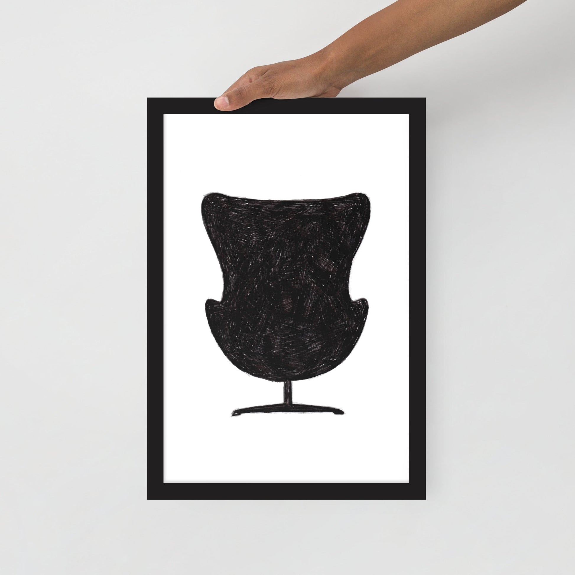 Ink Drawing Framed Print, Upholstered Chair - angelo:HOME - Artwork