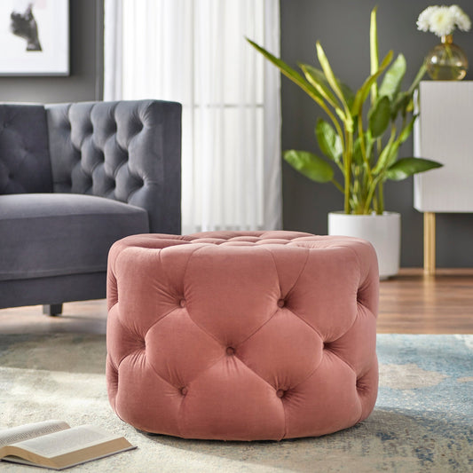 Ottoman - Scopi Round - in Rose - angelo:HOME - Ottoman