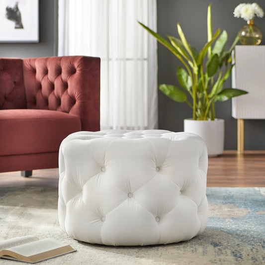 Ottoman - Scopi Round - in White - angelo:HOME - Ottoman