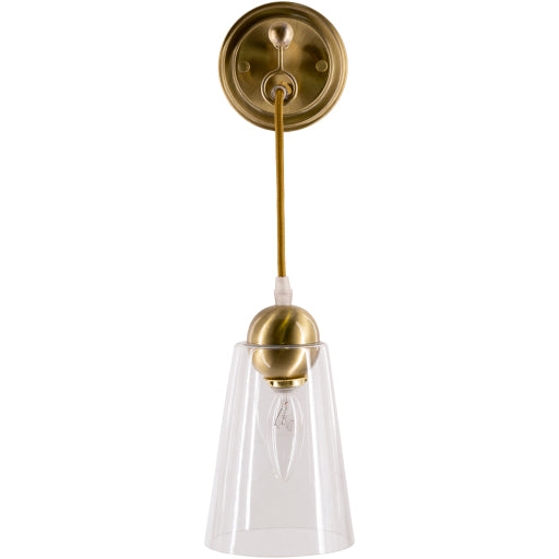 Seaham 4.88 inch Gold and Clear Wall Sconce SEA-002
