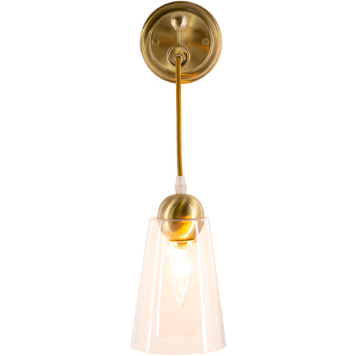Seaham 4.88 inch Gold and Clear Wall Sconce SEA-002