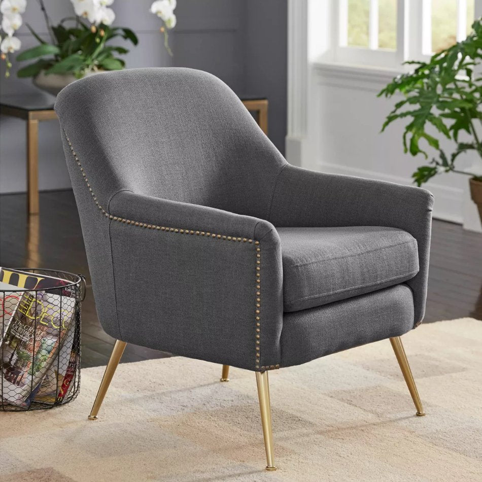 Upholstered Chair - Vita in grey - angelo:HOME - Arm Chairs