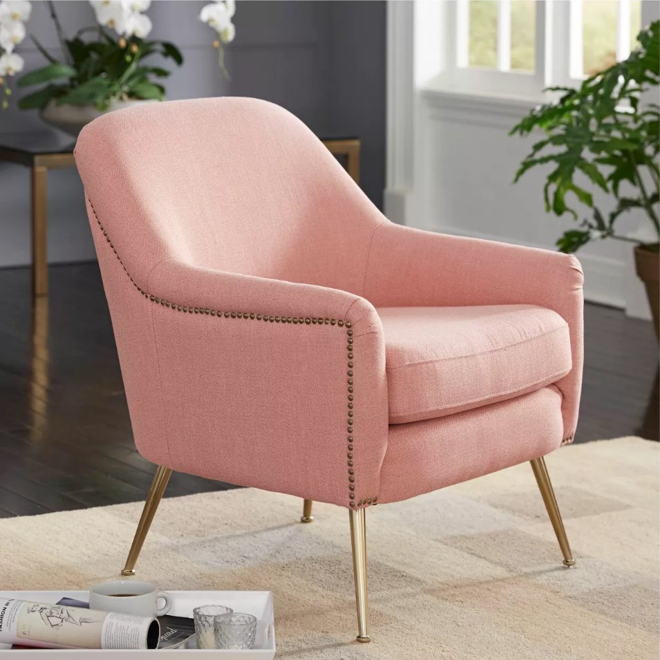 Upholstered Chair - Vita in pink - angelo:HOME - Arm Chairs