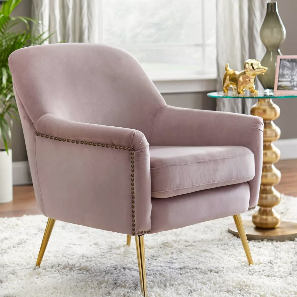 Upholstered Chair - Vita in rose - angelo:HOME - Arm Chairs