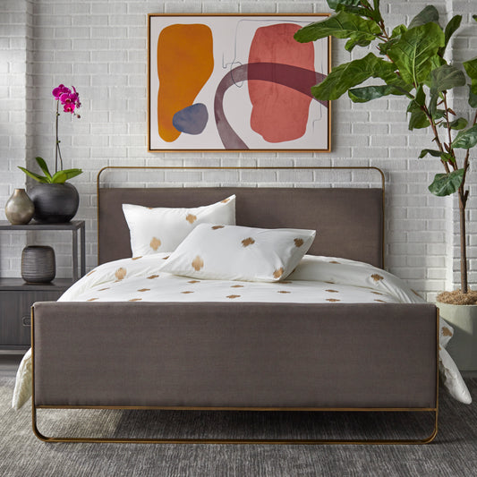 angelo:HOME Upholstered Queen Bed Frame - Doreen - Grey