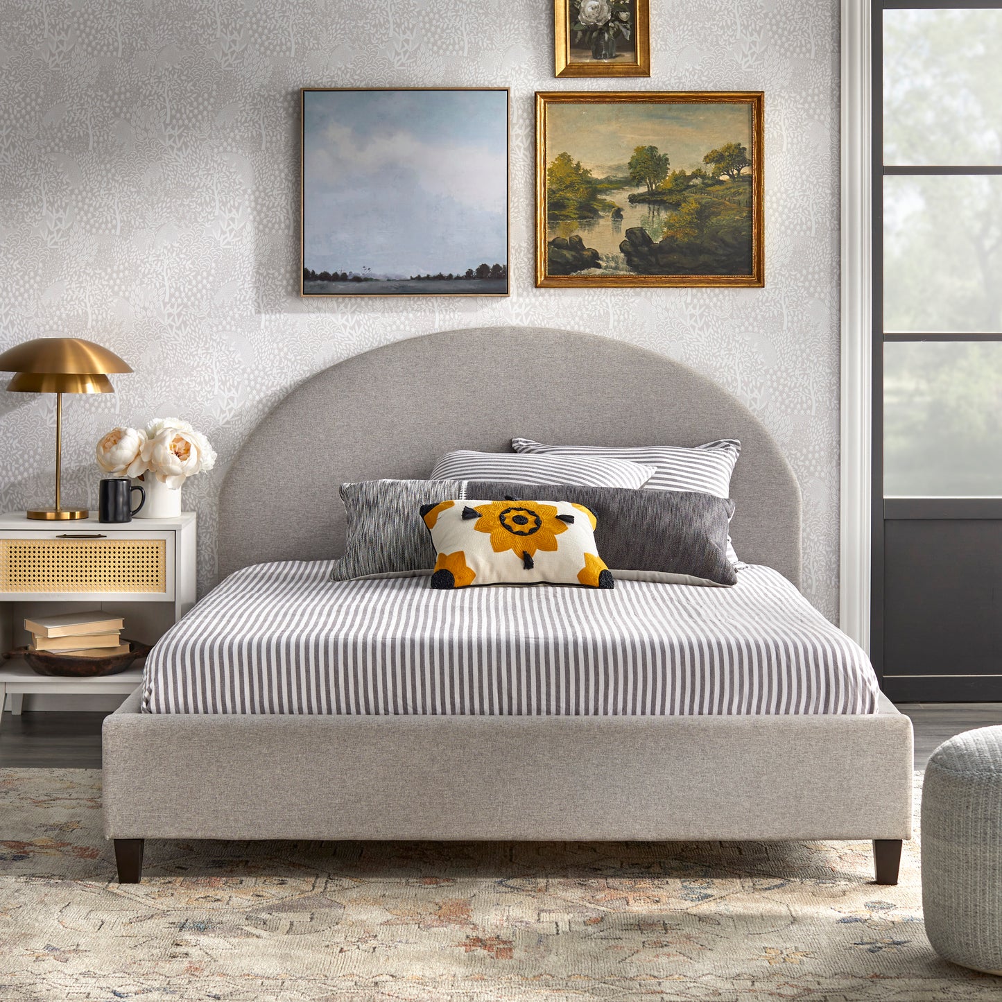 angelo:HOME Upholstered Queen Bed Frame - Ava - Grey