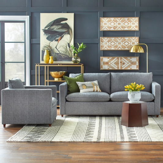angelo:HOME Ricki Sofa and Chair Set in Grey
