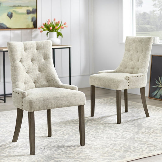 angelo:HOME Dining Chairs - Ariana Upholstered Parsons set of 2 or 4 (light grey) - angelo:HOME