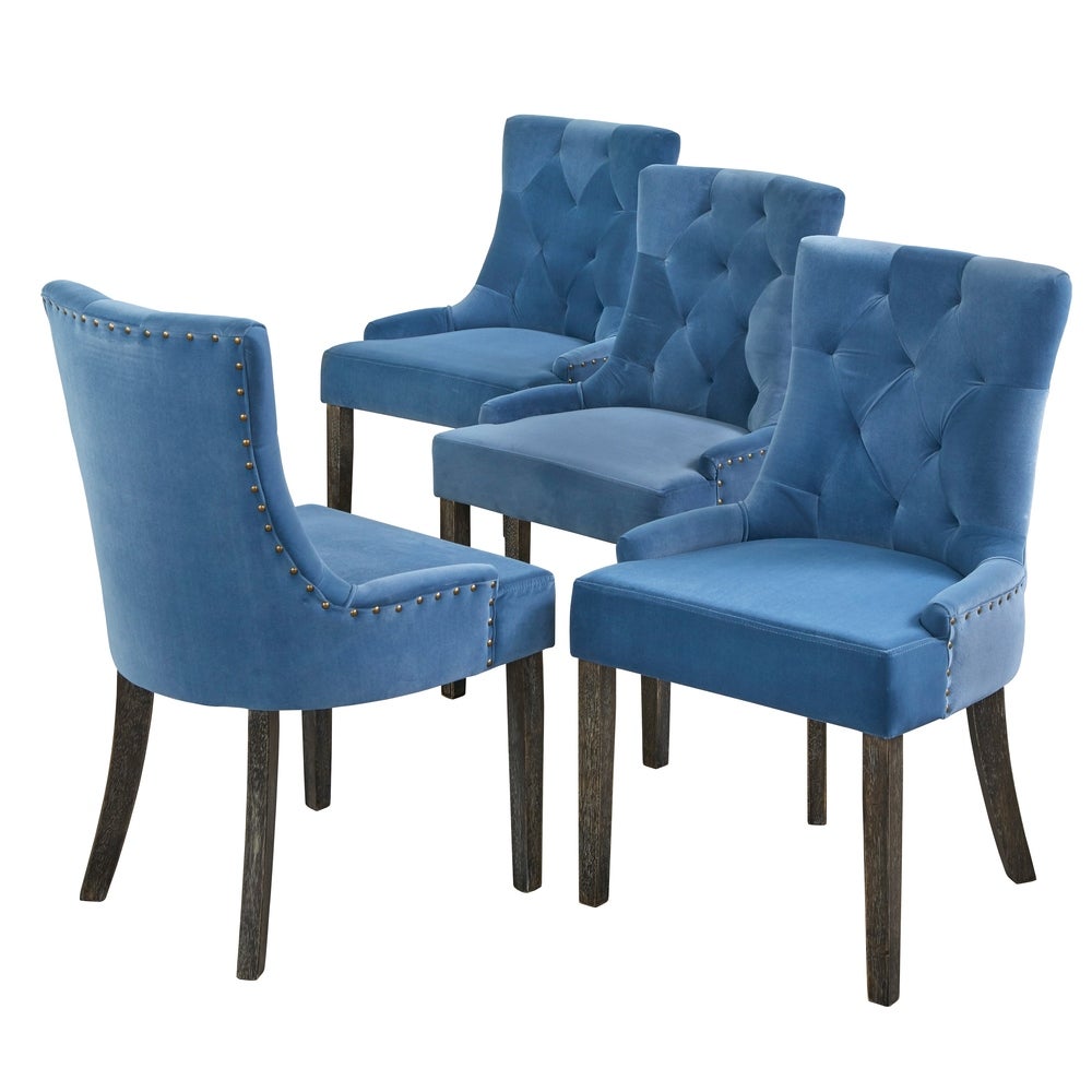 angelo:HOME Dining Chairs - Ariana Upholstered Parsons set of 2 or 4 (blue) - angelo:HOME