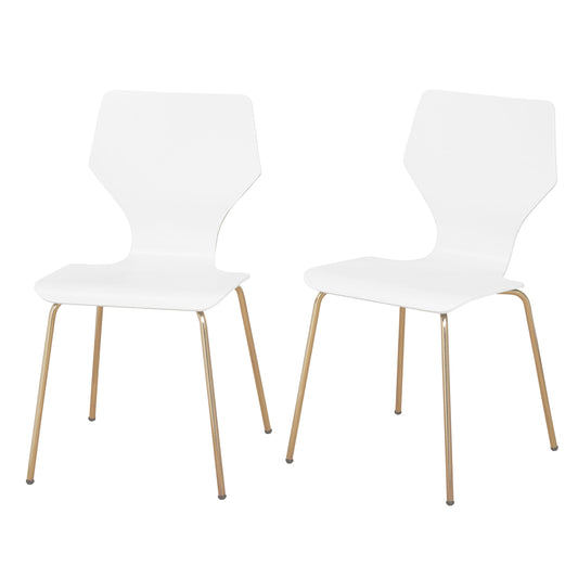 angelo:HOME Dining Chairs - Enna Bentwood/Metal set of 2 (white) - angelo:HOME