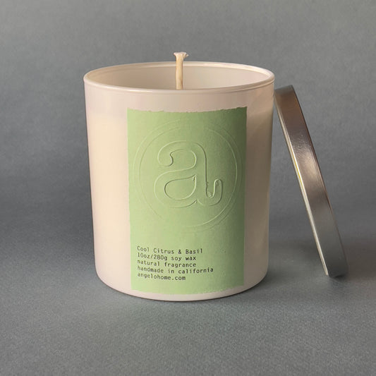 angelo:HOME Cool Citrus + Basil Scented Candle