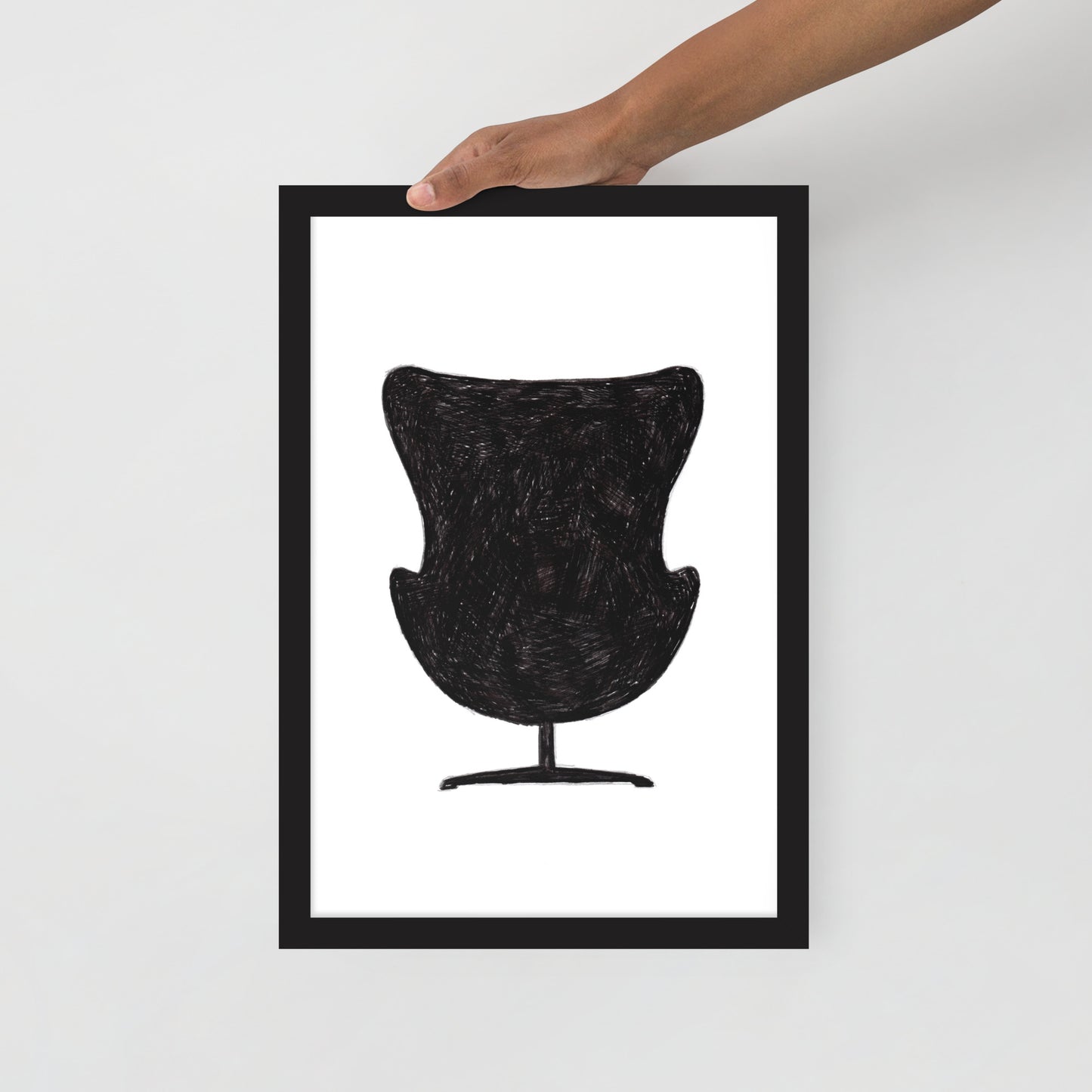 Ink Drawing Framed Print, Upholstered Chair